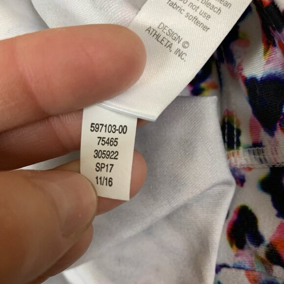 Athleta Ultimate Printed Cropped Leggings Multicolor High Rise Stretch M - Picture 6 of 6